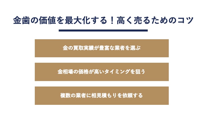 金歯を高く売るためのポイント